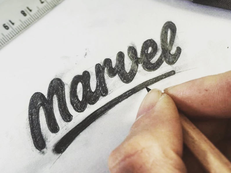 Marvel logo sketch