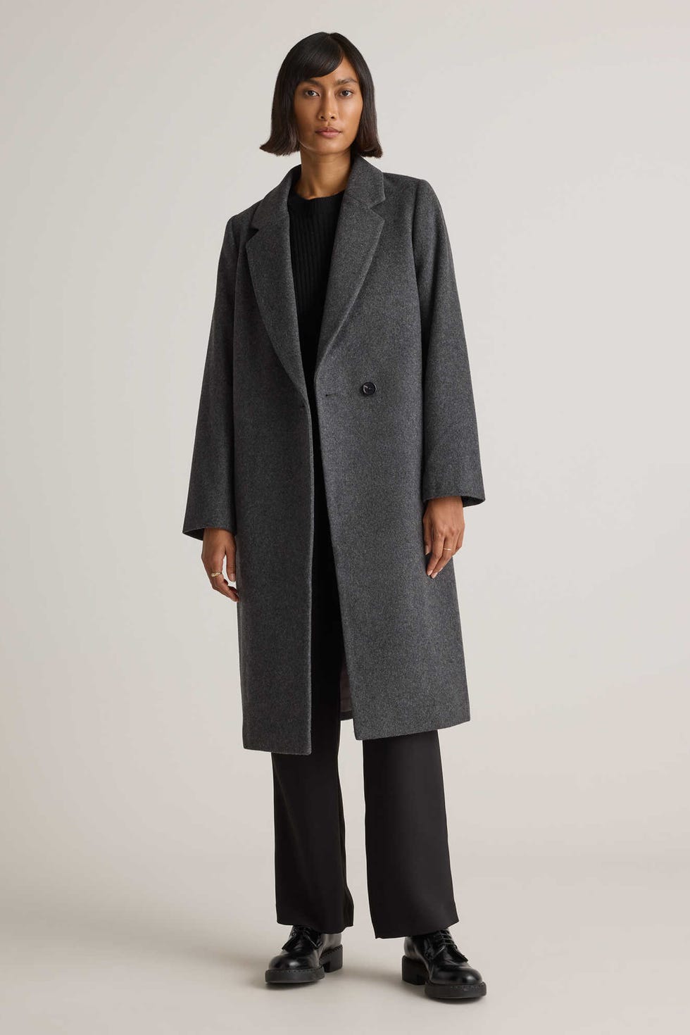 Italian Wool Classic Single-Breasted Coat