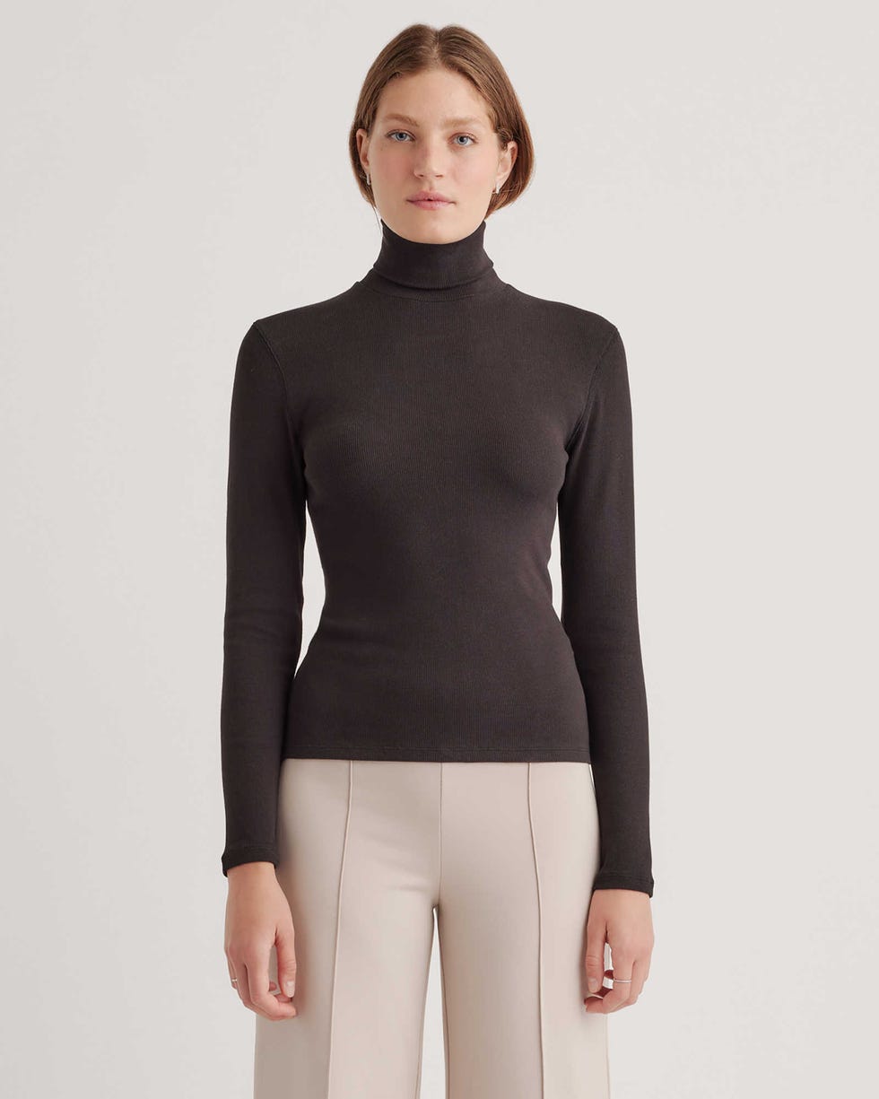 Organic Cotton Micro-Rib Turtleneck