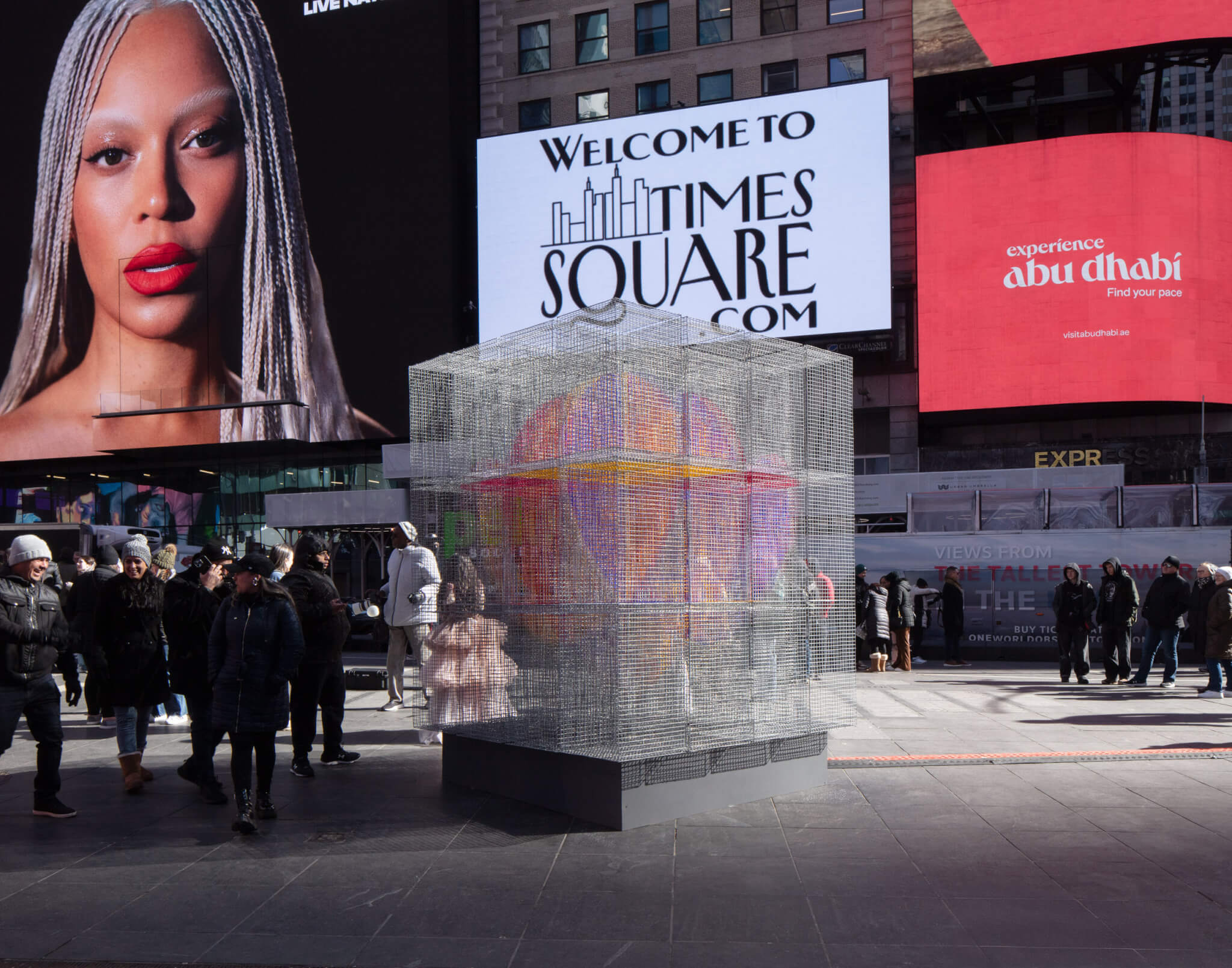 Close-up view of Love Ever After by Pernilla Ohrstedt Studio in Times Square